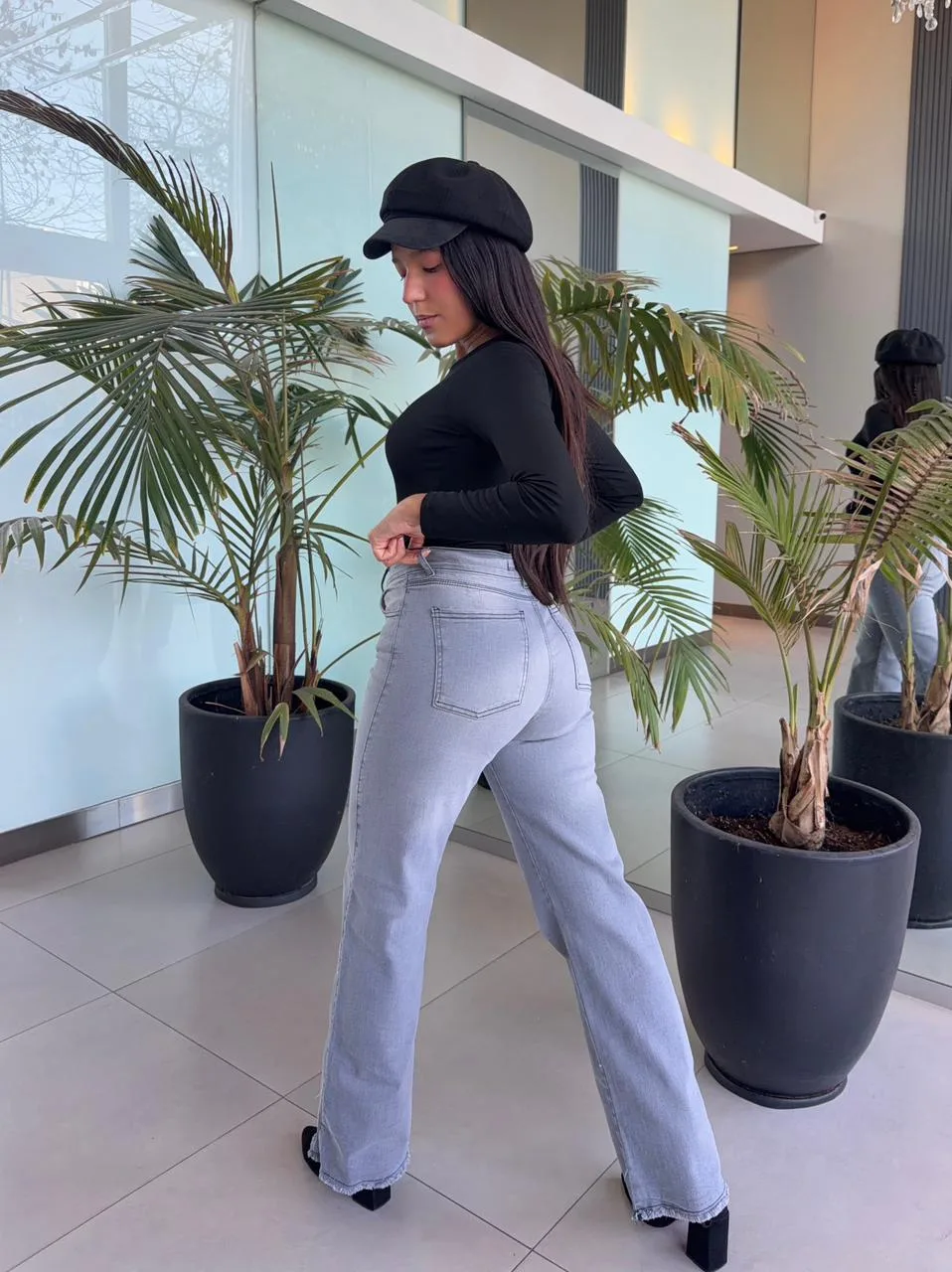 Alternative view of WANDA PLOMO (WIDE LEG SEMI-ELASTIZADO)