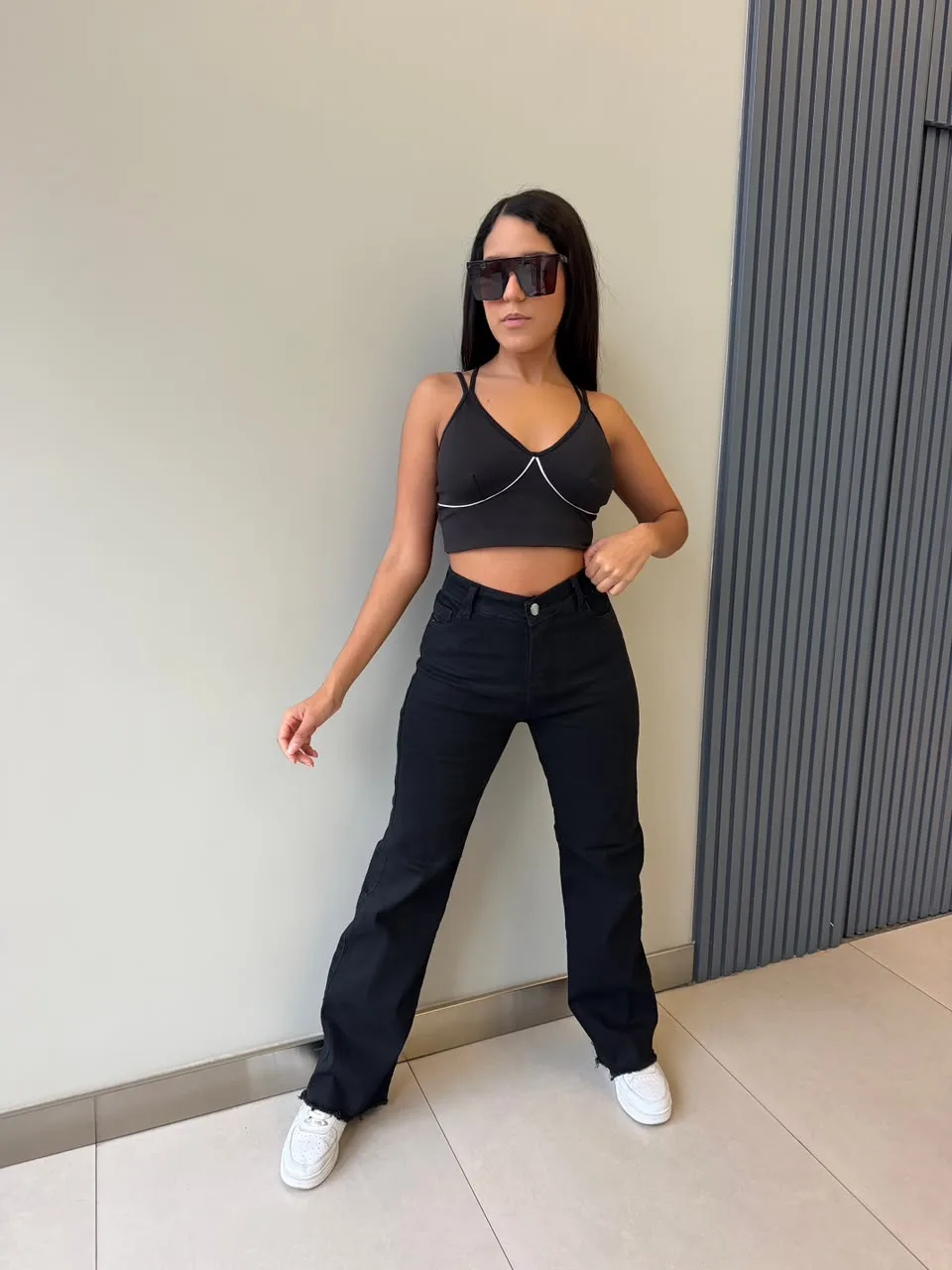 WANDA NEGRO (WIDE LEG SEMI-ELASTIZDO)