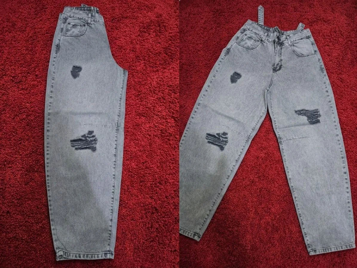 BAGGY PLOMO C/ROTURA (RIGIDO)